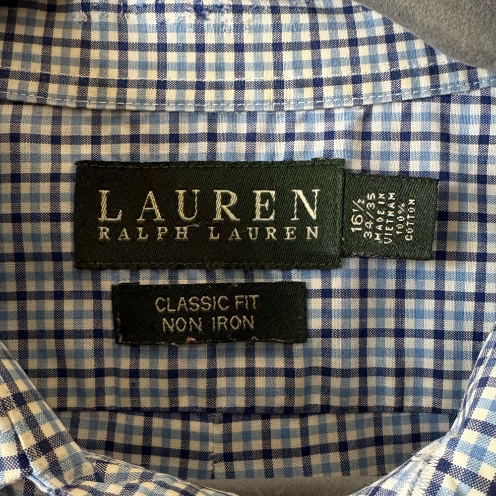 Ralph Lauren Men's White and Blue Check Plaid Shirt - Picture 4 of 7